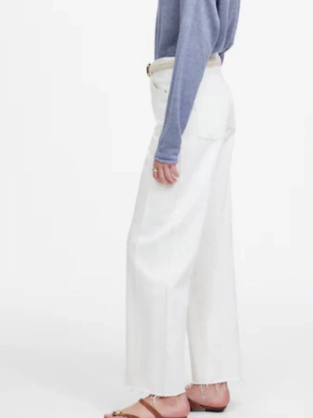 MADEWELL Pieced Barrel-Leg Tile White Jeans - Size 30